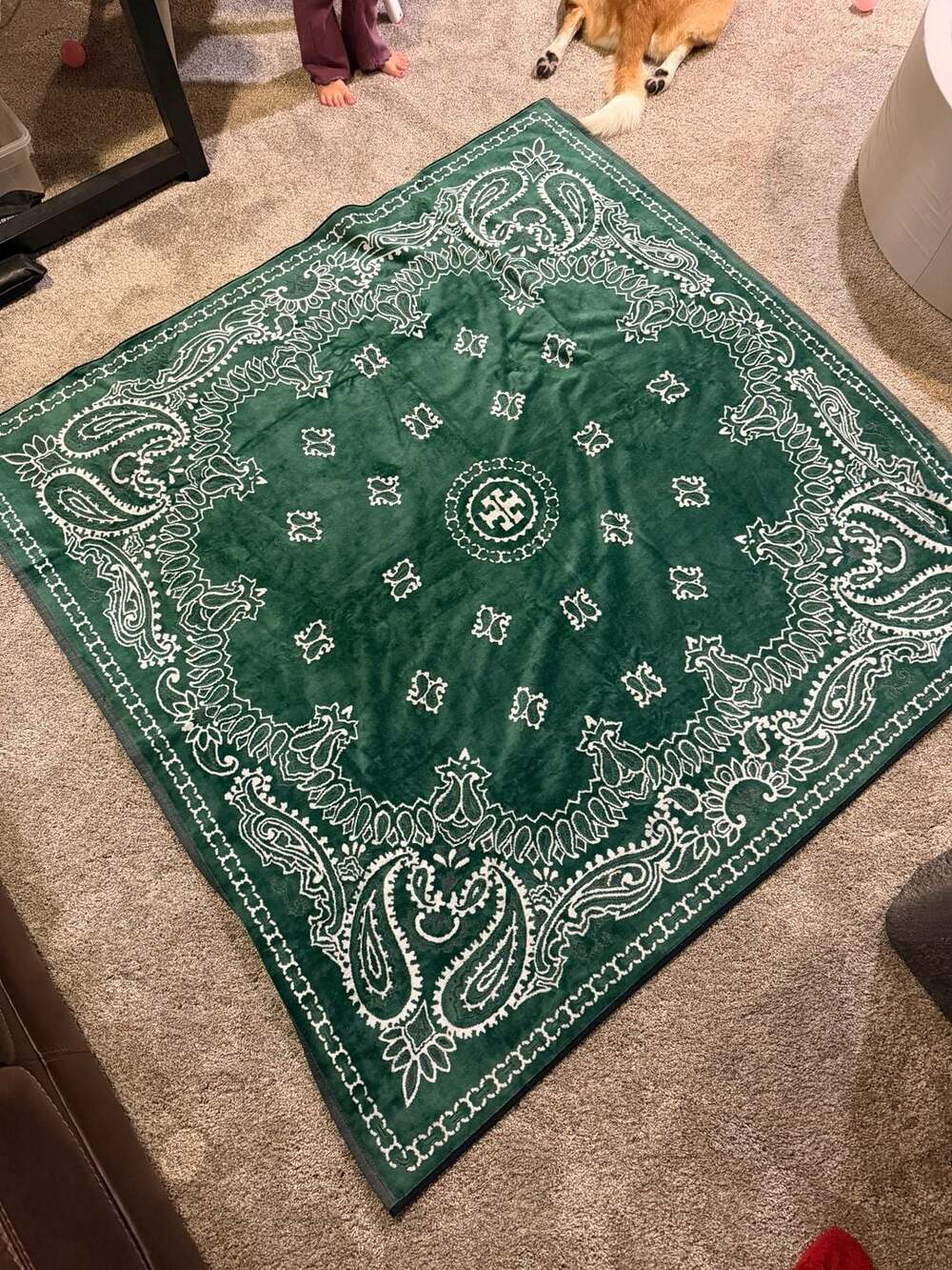 Tory Burch Bandana Beach Towel Kelly Green Paisley